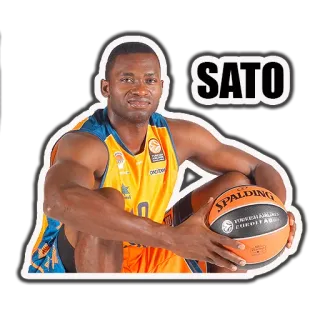 🏀 SATO บาสเก็ตบอล, นักกีฬา, กีฬา, Sato, ผู้เล่น, ลูกบอล whatsapp sticker