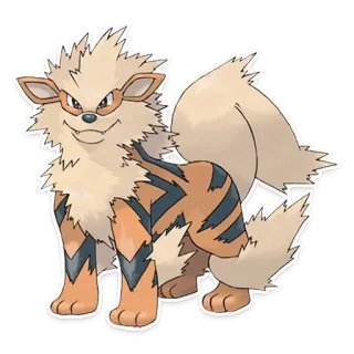 😏 Arcanine Pokemon 宝可梦, 火, 狗, 风速狗, 怪物 whatsapp sticker
