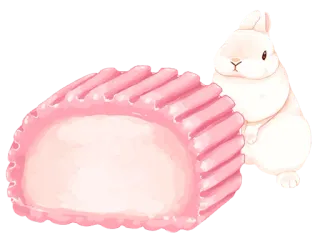 🐰 coelho, coelhinho, rosa, forma cupcake, fofo, animal telegram sticker