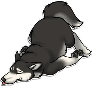 😖 anjing, hewan, husky, lelah, kartun, hewan peliharaan whatsapp sticker