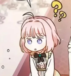 🤔 słodki, pytanie, zdezorientowany, anime, kreskówka telegram sticker