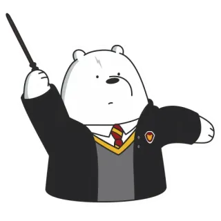 🧙‍♂ Ice Bear we bare bears, oso polar, harry potter, mago, oso, dibujos animados, gryffindor telegram sticker