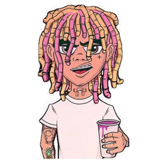 😉 Lil Pump Lil Out rapero, Lil Pump, dibujos animados, música, lean whatsapp sticker