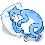 😥 cat, sleep, sad, animal, cartoon, pillow telegram sticker