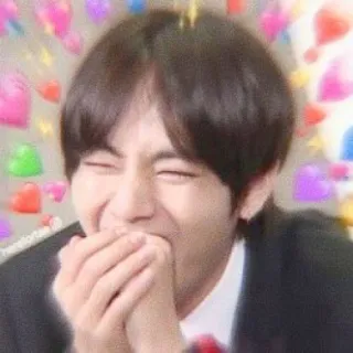 🤡 V K-pop, heart, cute, idol, love, smile, V, BTS telegram sticker