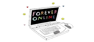 💻 FOREVER ONLINE Portatile, Computer, Internet, Online, Tecnologia telegram sticker