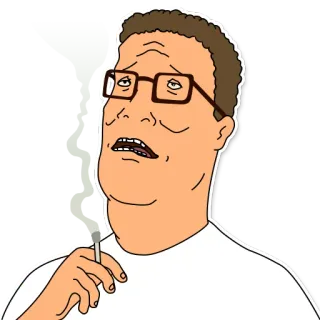 🚬 Hank Hill King of the Hill Dibujo animado, Fumar, Cigarrillo, Animado, Gafas whatsapp sticker
