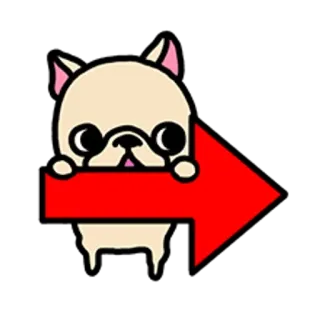 🐶 cane, freccia, direzione, carino, adesivo telegram sticker