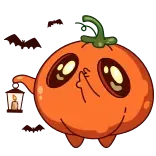 🤫 pompoen, halloween, cartoon, schattig, lantaarn, herfst, herfst, spookachtig telegram sticker