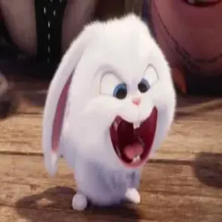 😪 Snowball The Secret Life of Pets conejo, lindo, animal, mascota, dibujos animados, enojado, blanco telegram sticker