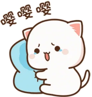 😭 嘤嘤嘤 고양이, 울음, 슬픈, 귀여운, 카와이 whatsapp sticker