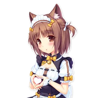 ❤️ anime, catgirl, maid, kawaii, neko, cute whatsapp sticker