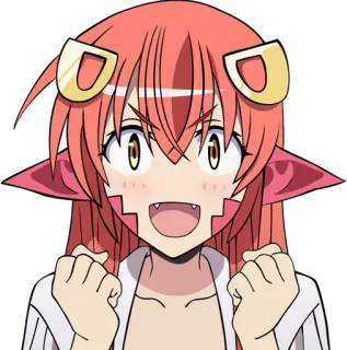 🐍 Miia Monster Musume Anime, Chica monstruo, Serpiente, Lindo/a, Emocionado/a telegram sticker