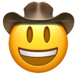 🤠 카우보이, 이모지, 모자, 미소, 서부극 telegram sticker