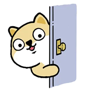 👻 狗, 动物, 卡通, 可爱, 偷看, 门, 搞笑 whatsapp sticker