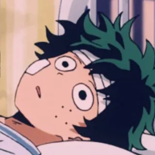 😟 Izuku Midoriya My Hero Academia Anime, Bandages, Blessé, Choqué, My Hero Academia whatsapp sticker