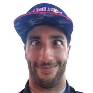 🥴 Daniel Ricciardo pilote, formule 1, voiture de course, red bull, drôle whatsapp sticker