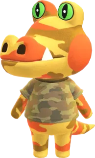 🐊 Alfonso Animal Crossing Cartoon, Tier, Krokodil, Tarnung, Figur telegram sticker