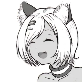 ☺️ catgirl, anime, manga, neko, cute, kawaii telegram sticker