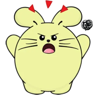 😠 diavolo, mostro, giallo, arrabbiato, cartone animato whatsapp sticker