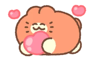 🍊 chat, kawaii, mignon, coeur, amour telegram sticker