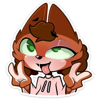 ✌️ rubah, antropomorfik, kartun, hewan, karakter, lucu, ekspresi telegram sticker