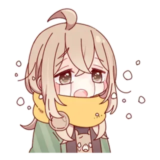😭 อนิเมะ, น่ารัก, เศร้า, ผู้หญิง, การ์ตูน, จิบิ telegram sticker