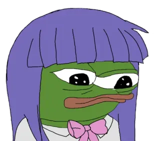 👩 ペペ, カエル, ミーム, 悲しい, かわいい telegram sticker