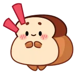 🍞 bread, cute, kawaii, food, cartoon telegram sticker