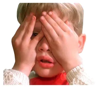 🙈 Kevin McCallister Home Alone filme, rosto, olhos, criança, esqueceram de mim whatsapp sticker