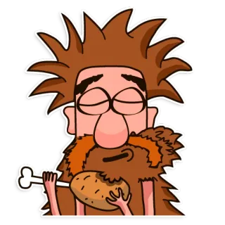 🍗 Höhlenmensch, prähistorisch, essen, nahrung, cartoon, primitiv, steinzeit telegram sticker
