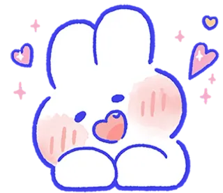 ❤️ lapin, mignon, lapinou, kawaii, coeur, animal telegram sticker