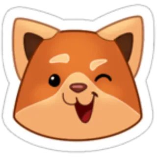 😜 perro, lindo, animal, shiba inu, mascota, pegatina, guiño, feliz telegram sticker