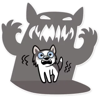 😨 Hund, verängstigt, Monster, Cartoon, Tier, Haustier whatsapp sticker