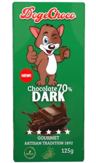 🍫 Doge DogeChoco
NEW!
Chocolate 70%
DARK
GOURMET ARTISAN TRADITION 1892
125g czekolada, doge, jedzenie, słodycze, deser, słodki, gourmet, rzemieślniczy telegram sticker