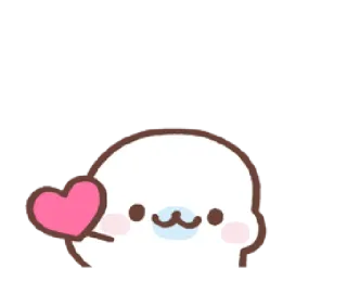 💝 fofo, coração, animal, kawaii, foca telegram sticker
