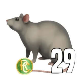 🐭 29 rata, animal, número 29, roedor, círculo telegram sticker