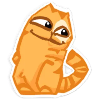 🤡 mèo, màu cam, hoạt hình, nhãn dán, vui nhộn, động vật telegram sticker