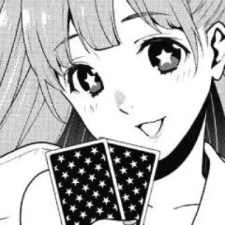 🌟 Anime, Manga, Chica, Juego de cartas, Estrellas whatsapp sticker