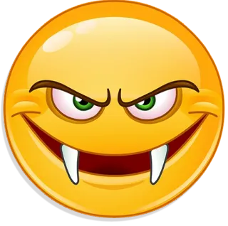 😈 emoji, vampiro, malvado, sorriso, desenho animado, halloween telegram sticker