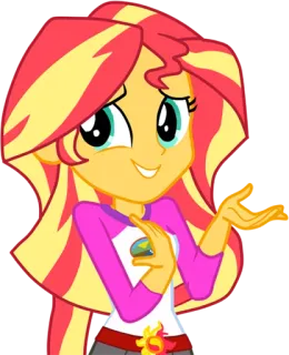 😅 Sunset Shimmer My Little Pony: Equestria Girls サンセットシマー, マイリトルポニー, エクエストリアガールズ, アニメ, アニメーション whatsapp sticker