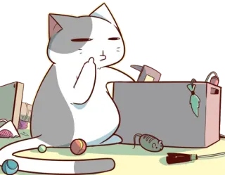 🐈 猫, 中指, 粗鲁, 冒犯, 卡通, 动物 whatsapp sticker