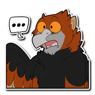 💬 sowa, ptak, zwierzę, kreskówka, wyraz, dymek telegram sticker