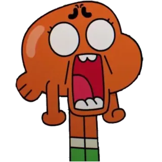 😱 Darwin Watterson The Amazing World of Gumball dessin animé, animé, poisson, orange, choqué, effrayé, Darwin, Gumball telegram sticker