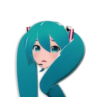 😲 Hatsune Miku Hatsune Miku, Vocaloid, Anime, Süß, Kawaii, Blaue Haare telegram sticker