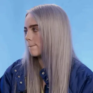 😐 Billie Eilish cantante, celebridad, retrato, mujer, persona telegram sticker