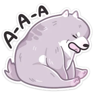 😩 A-A-A dog, animal, cute, exhausted, tired, sleepy telegram sticker