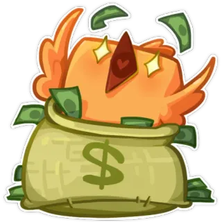 💰 돈, 달러, 부, 재산, 가방, 만화, 통화 telegram sticker