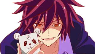 😏 Sora No Game No Life Anime, Manga, Kreskówka, Sora, No Game No Life, Panda telegram sticker