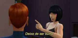 😕 Deixa de ser burra obelga, niegrzeczny, obraźliwy, The Sims, mem telegram sticker